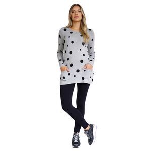 Raffinalla Polka dot sweater with pearls. Grey. Small